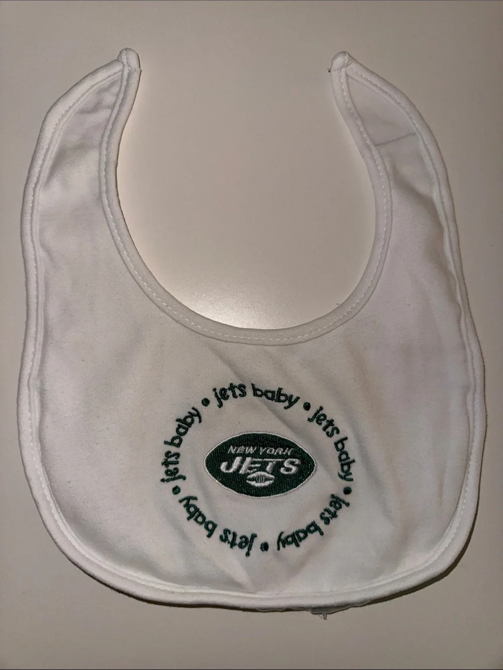 New York Jets Baby Fanatics Bib in White and Green
